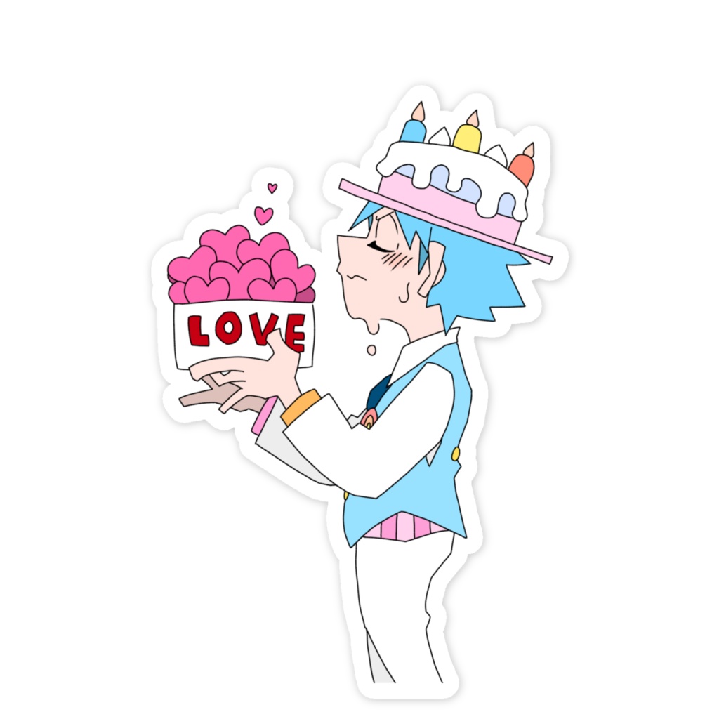 ドキドキする菓子丸のステッカー