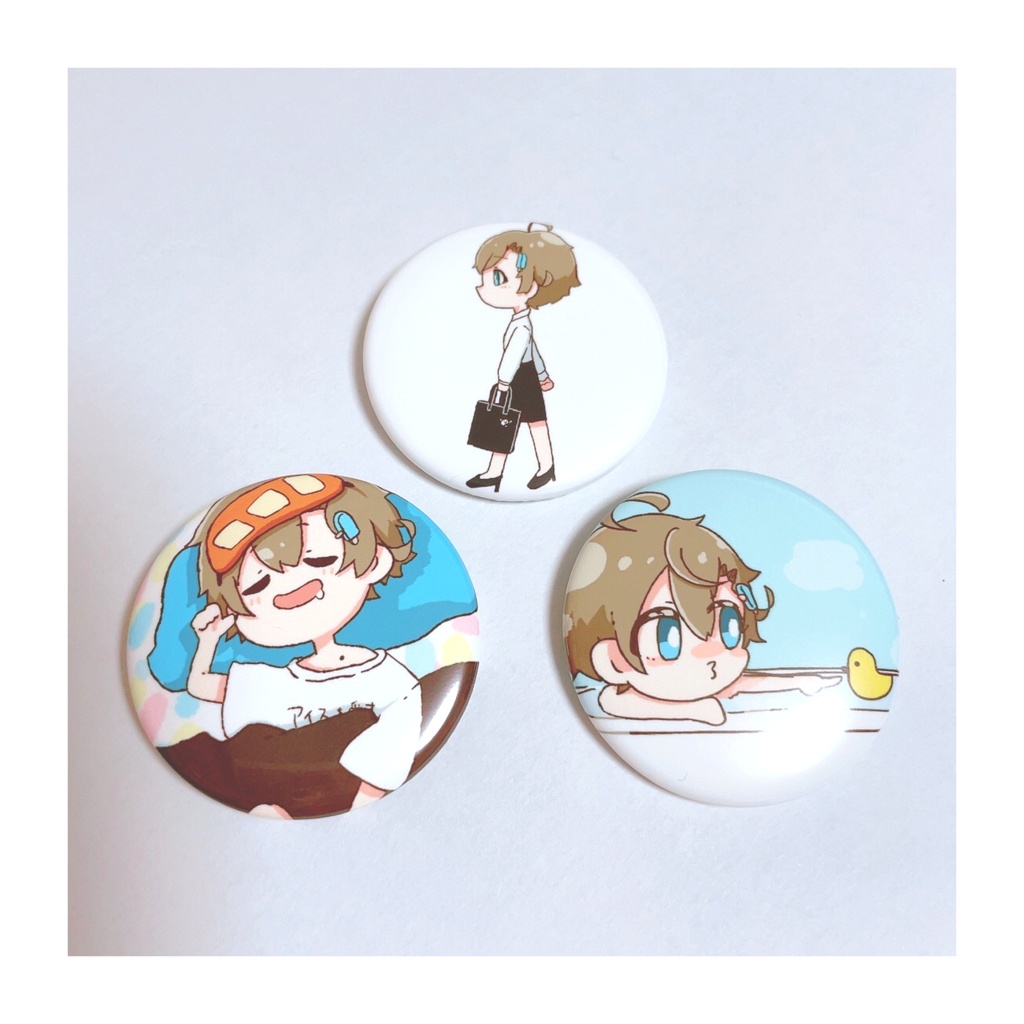 【sold out】社畜缶バッチセット(働いて、風呂に入って、寝るだけ)