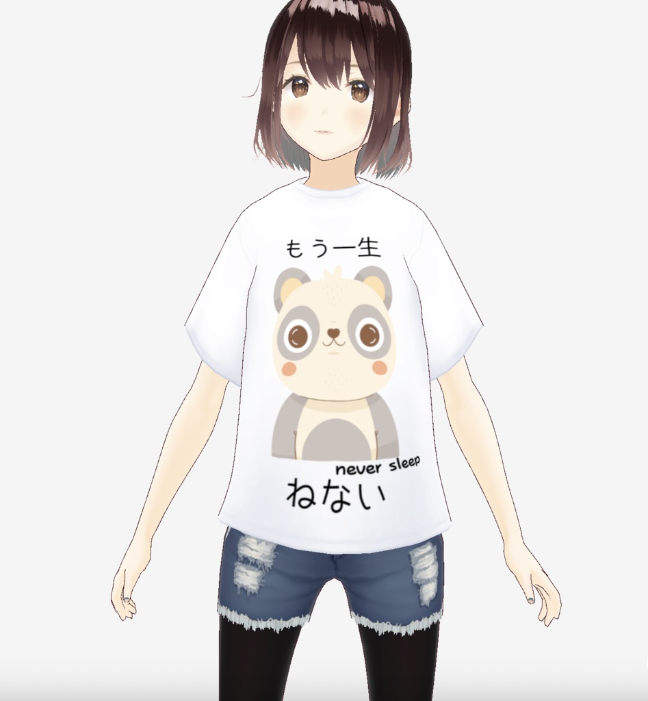 【Tシャツ】もう一生ねないパンダ【vroid】