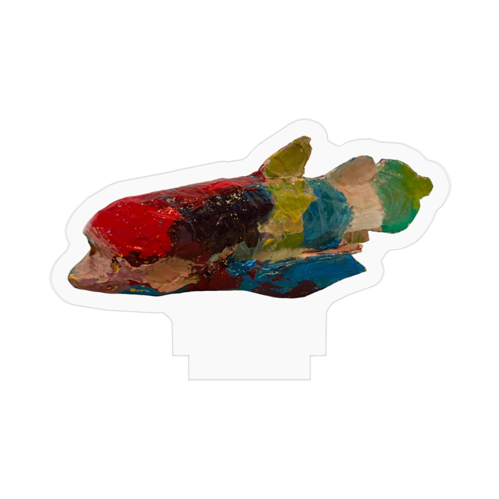 はりこで作ったシーラカンスのアクスタ