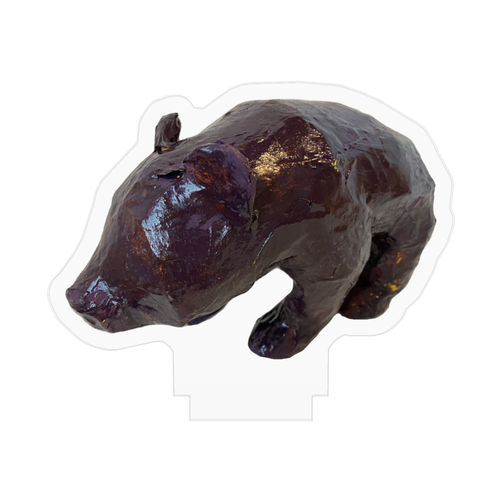 はりこで作った熊のアクスタ