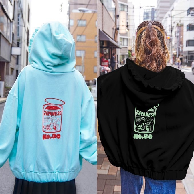 Food Hoodブラックパーカー