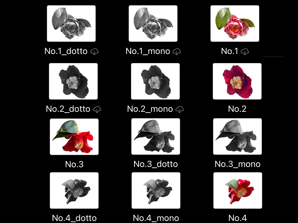 【コラージュ素材】花(椿・アネモネ)