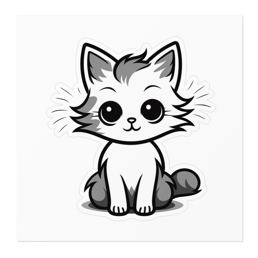 かわいいチャームねこ ステッカー