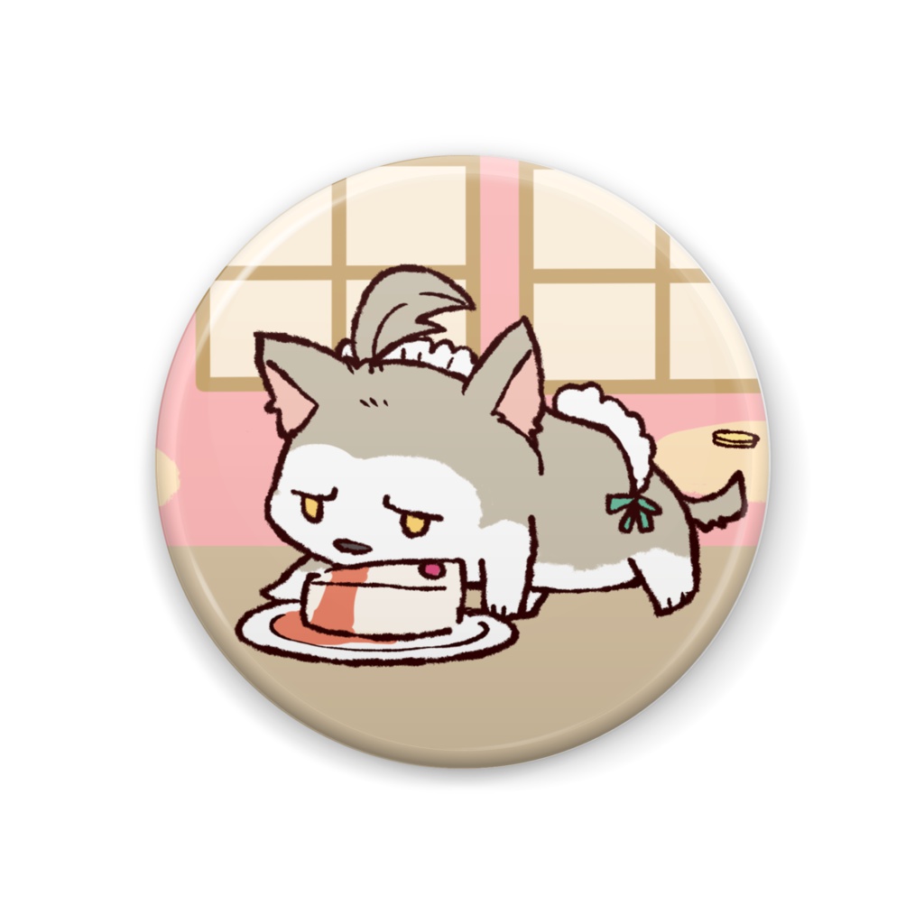 ちるふ缶バッジ（こっそりメイドオオカミ）