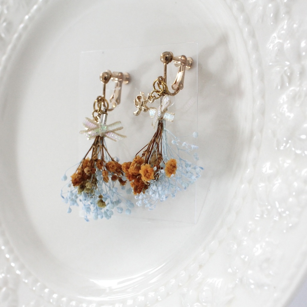 かすみ草のピアス・イヤリング③