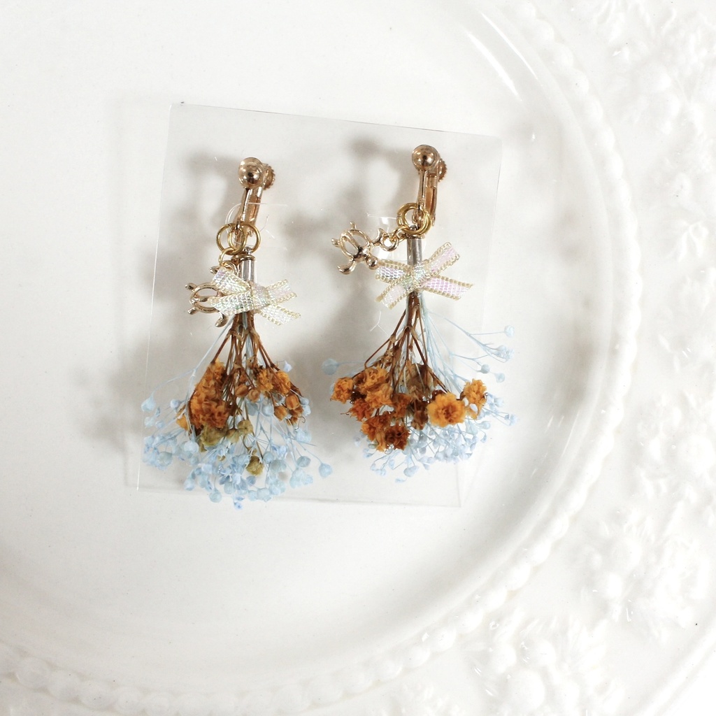 かすみ草のピアス・イヤリング③