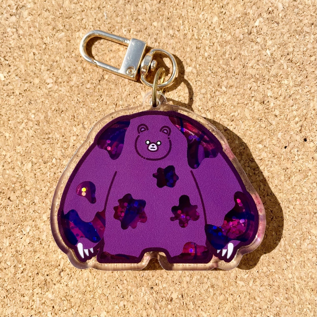 クマサン グリッターオイルアクリルキーホルダー