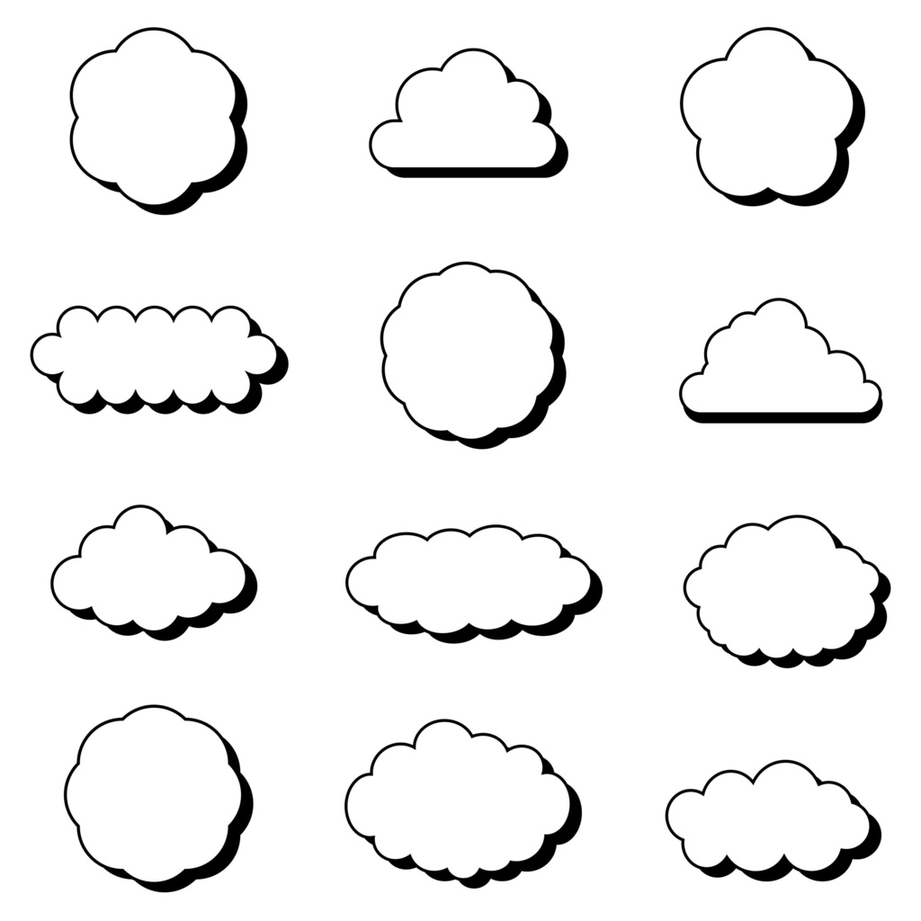雲形の吹き出しセット