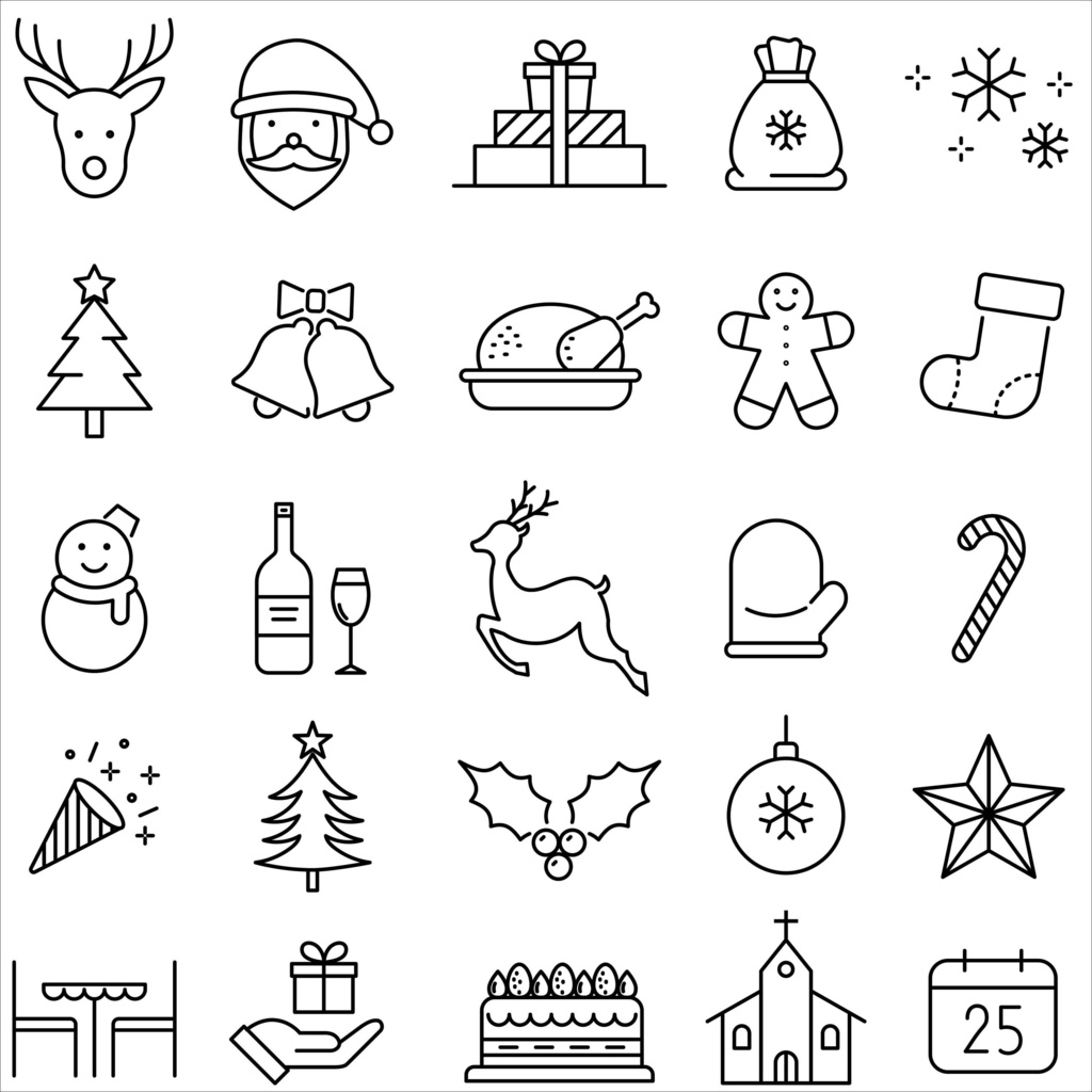 クリスマスのアイコンセット
