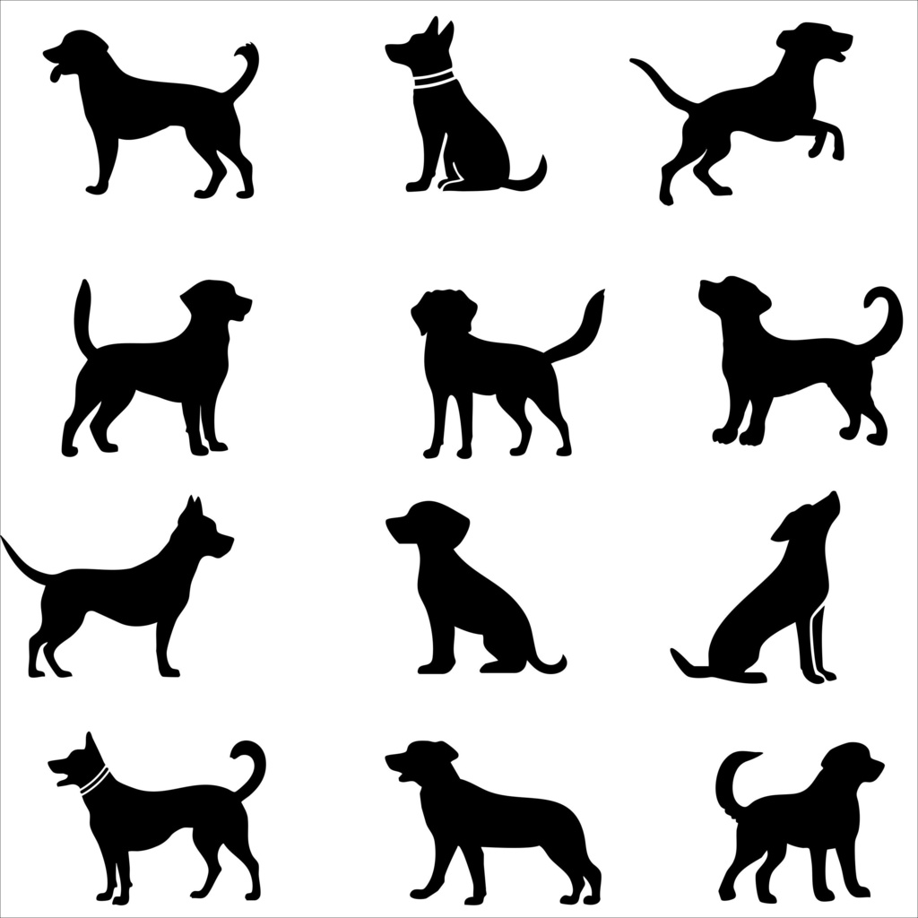 犬のシルエットセット