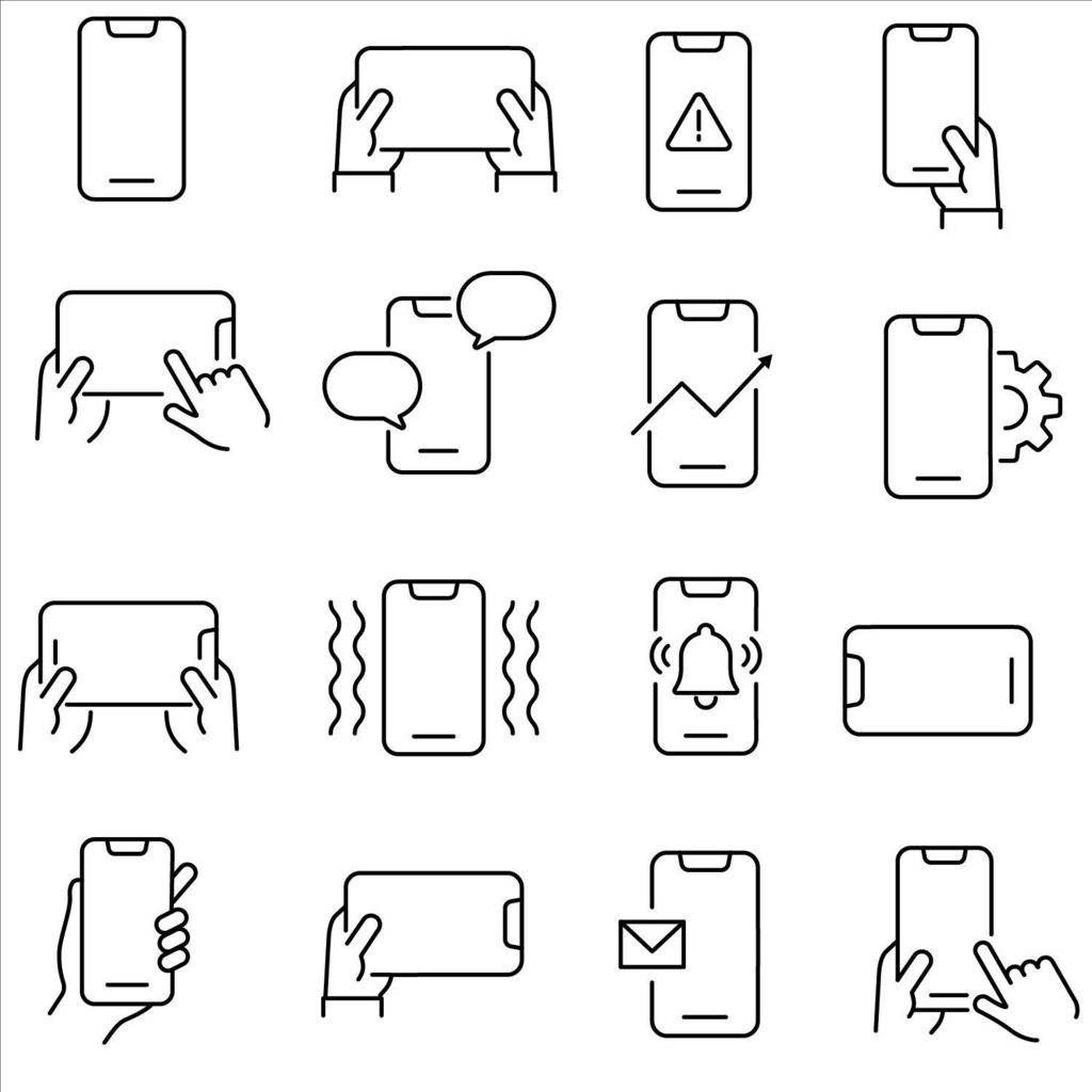 スマホの線画アイコンセット