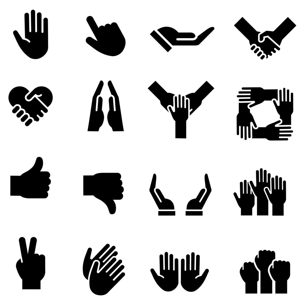 手のシルエットアイコンセット