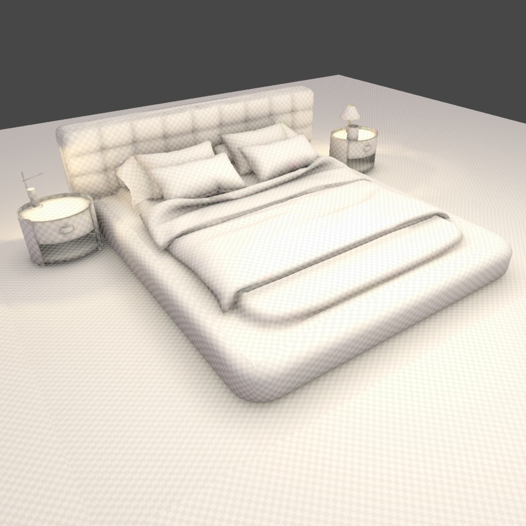 3Dモデル 双人床/ダブルベッド