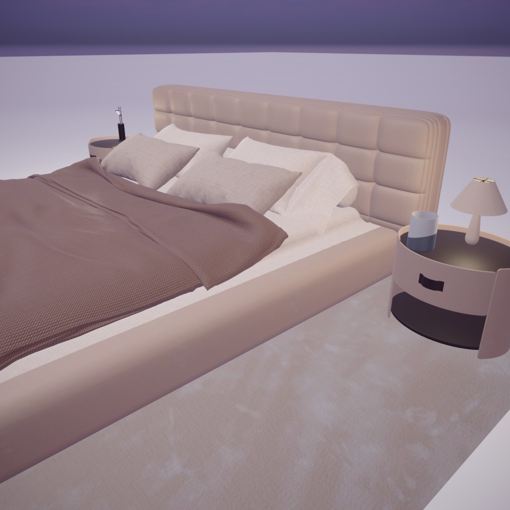3Dモデル 双人床/ダブルベッド