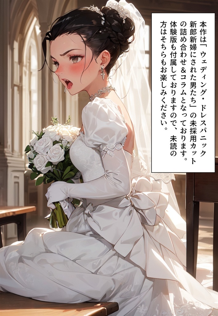 100円画集「ウェディング・ドレスパニック!新郎新婦にされた男たち、体験版+おまけ」