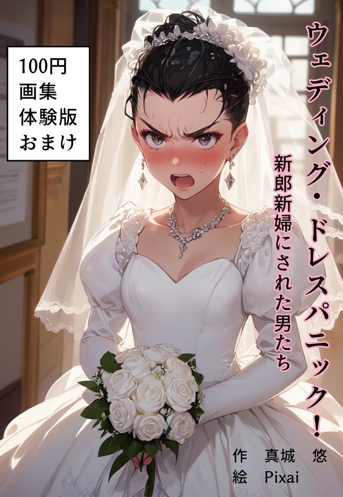 100円画集「ウェディング・ドレスパニック!新郎新婦にされた男たち、体験版+おまけ」