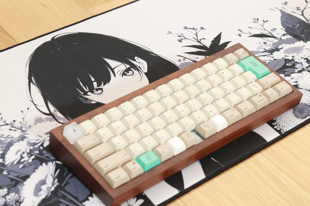 アンニュイガール デスクマット(AIイラスト) / Line-art flower