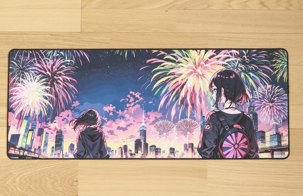 花火大会 デスクマット(AIイラスト) / Fire works