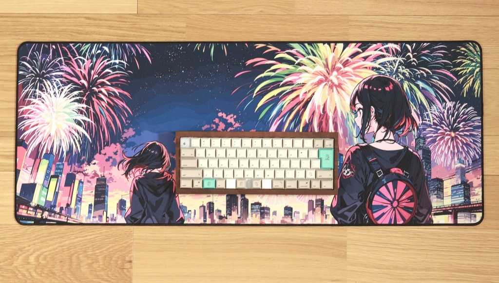 花火大会 デスクマット(AIイラスト) / Fire works