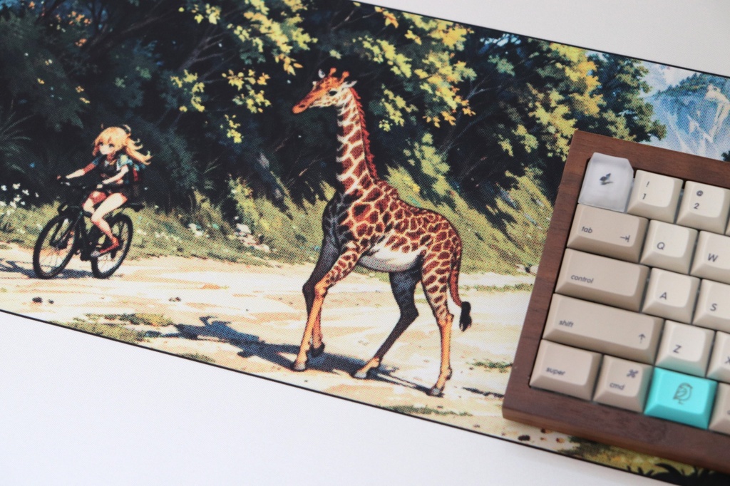 Life is beautifulシリーズ「with Animal」デスクマット(AIイラスト)  / Girl with Animal