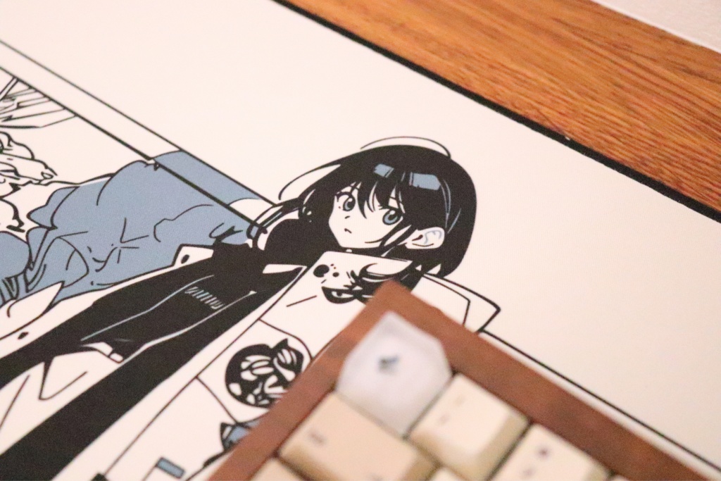 Life is beautifulシリーズ「with Flower」デスクマット(AIイラスト) / Girl with Flower