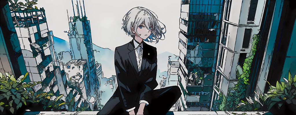 世界の終わりに君と旅する デスクマット(AIイラスト) / After world