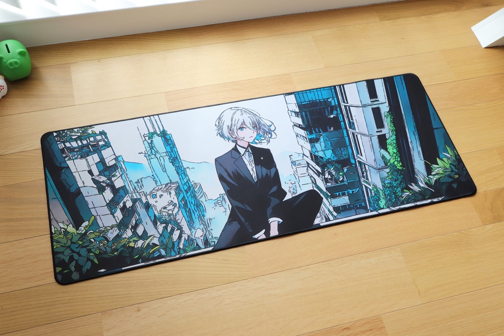 世界の終わりに君と旅する デスクマット(AIイラスト) / After world