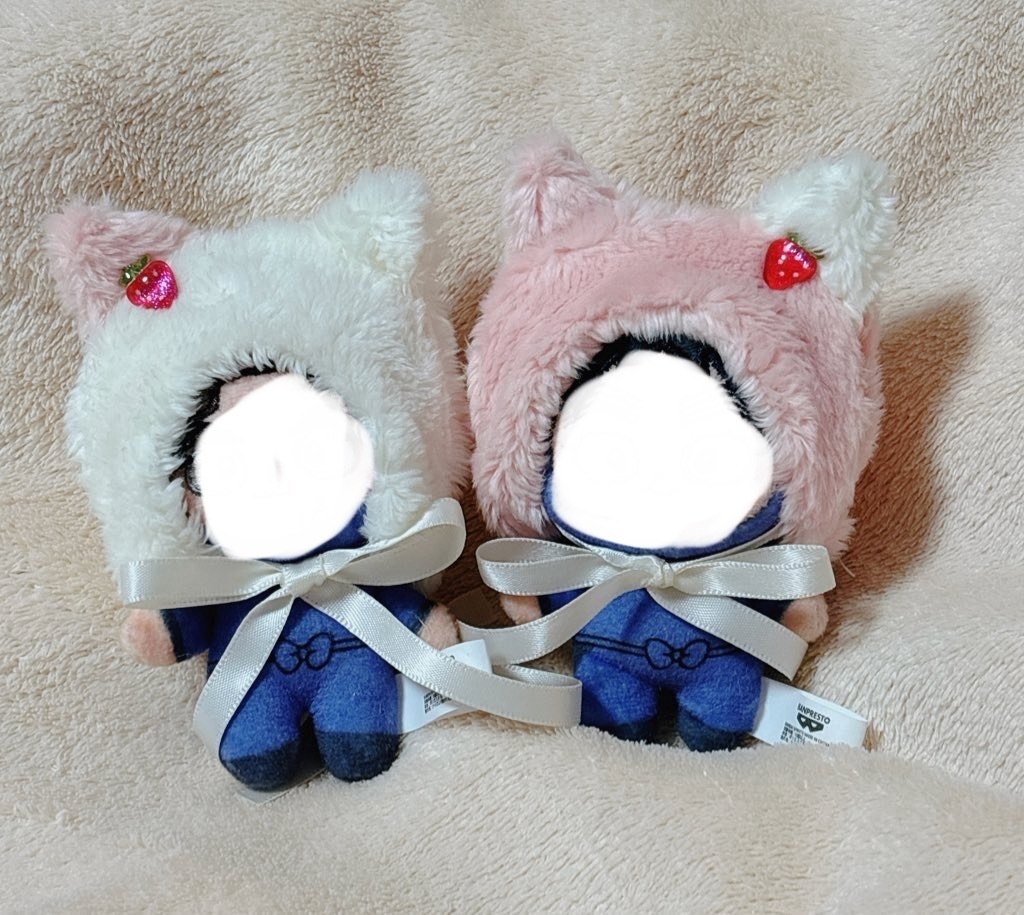 いちごミルクネコの頭巾