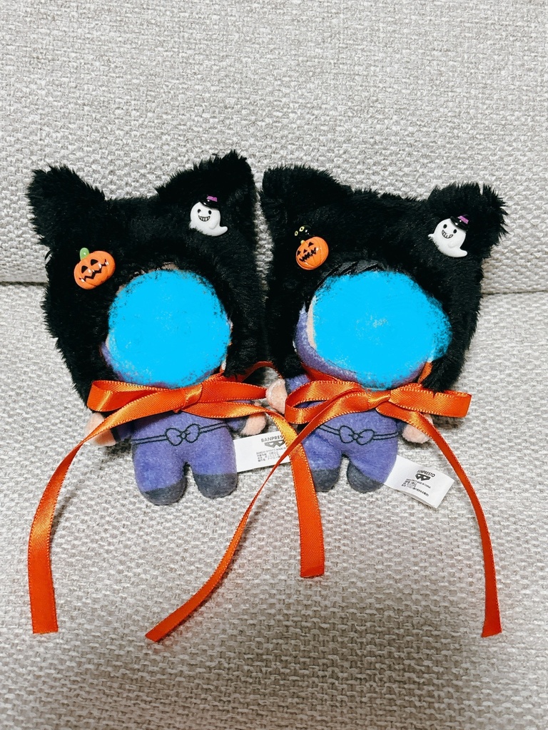 ハロウィン　黒猫の頭巾　8cmぬい用