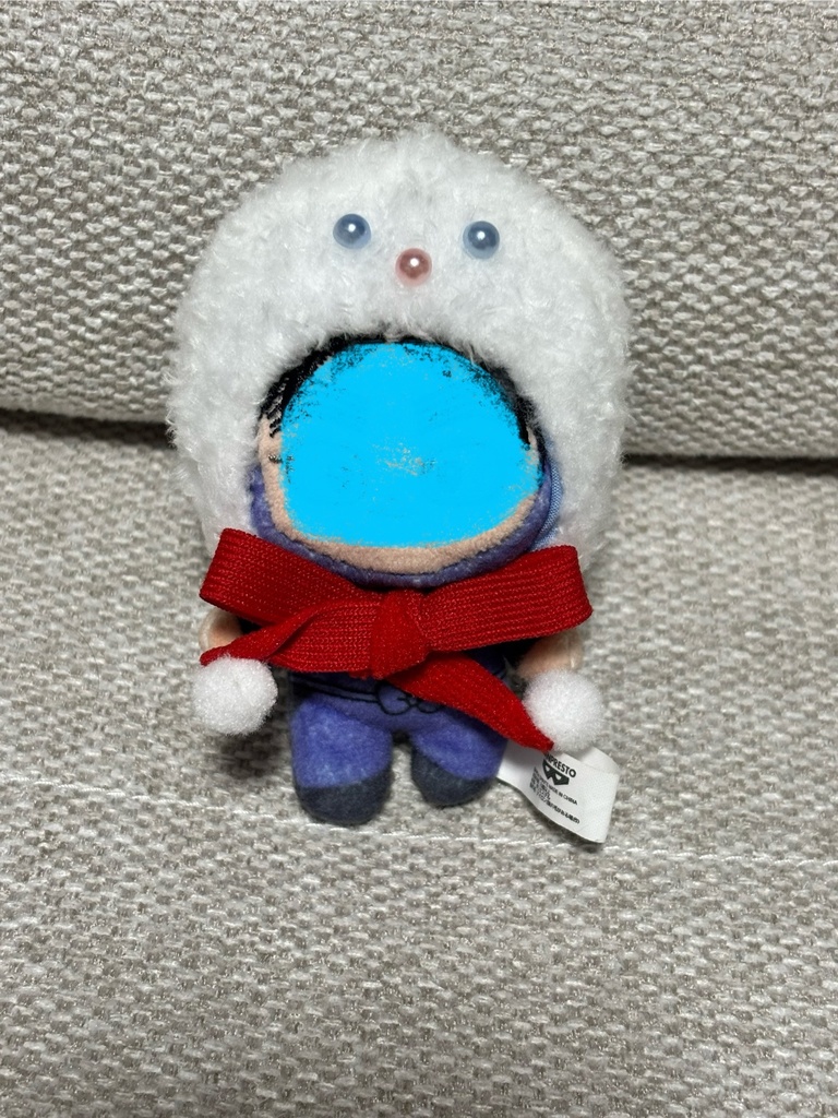 雪だるま頭巾　8㎝ぬいサイズ