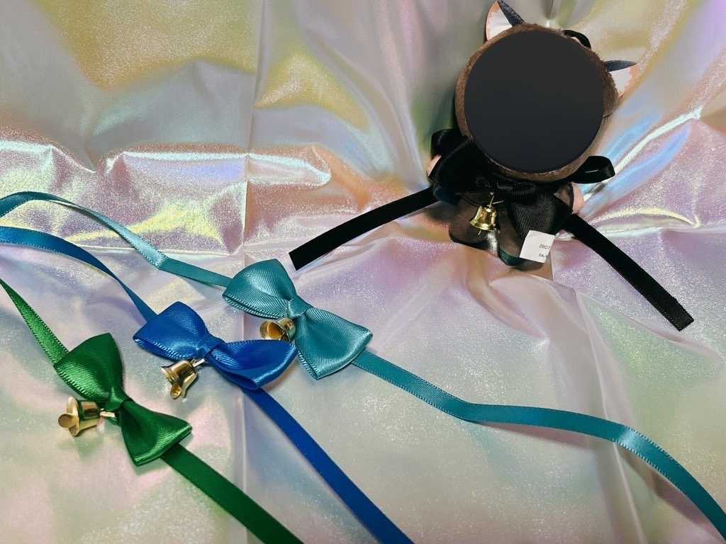 鈴付きリボン首輪 8cmからちびぐるみまで