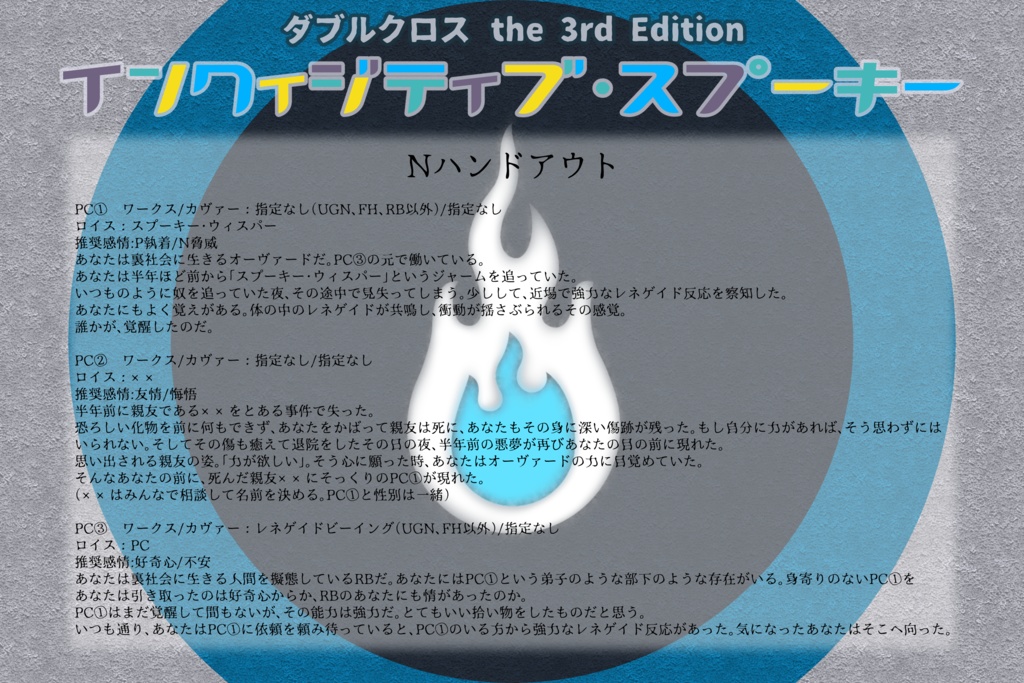 【DX3rdシナリオ】「Inquisitive Spooky (インクィジティブ・スプーキー)」