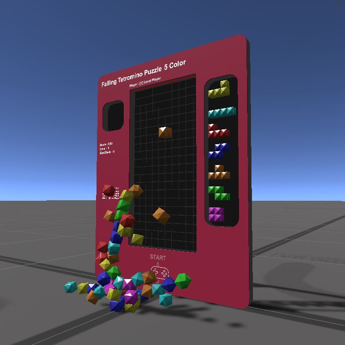 VRChat ワールドギミック テトロミノ落ちものパズル