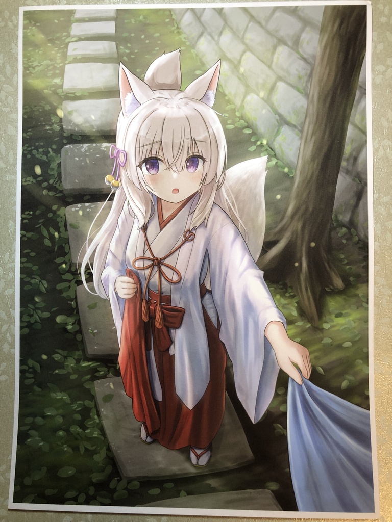 和紙アートパネル「狐につままれた」