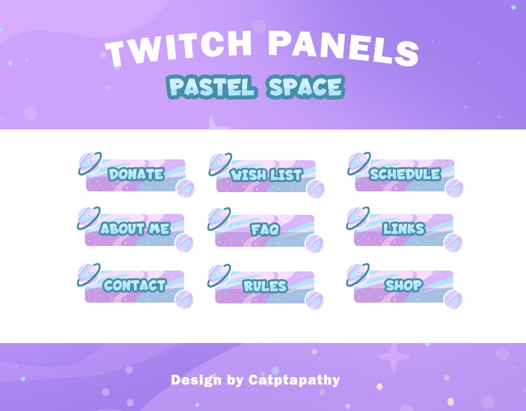 Pastel Space Stream Overlay Package for Twitch, Kawaii Cute Space Theme Twitch Overlay, Cam Overlay, Panels, Streamer pack