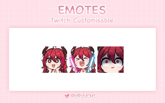 Customizable Twitch Emote / Kawaii Aesthetic / Streamer / Custom Art / Premade / DIY / YCH / Cute Emote Pack
