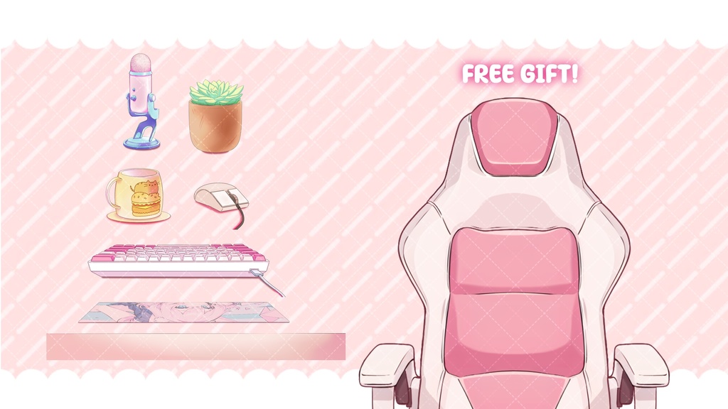 Vtuber Background | pink gamer girl aesthetic room Background for VTuber & PNGTuber, Youtube | Vtuber Assets | Vtuber Room | Twitch stream background