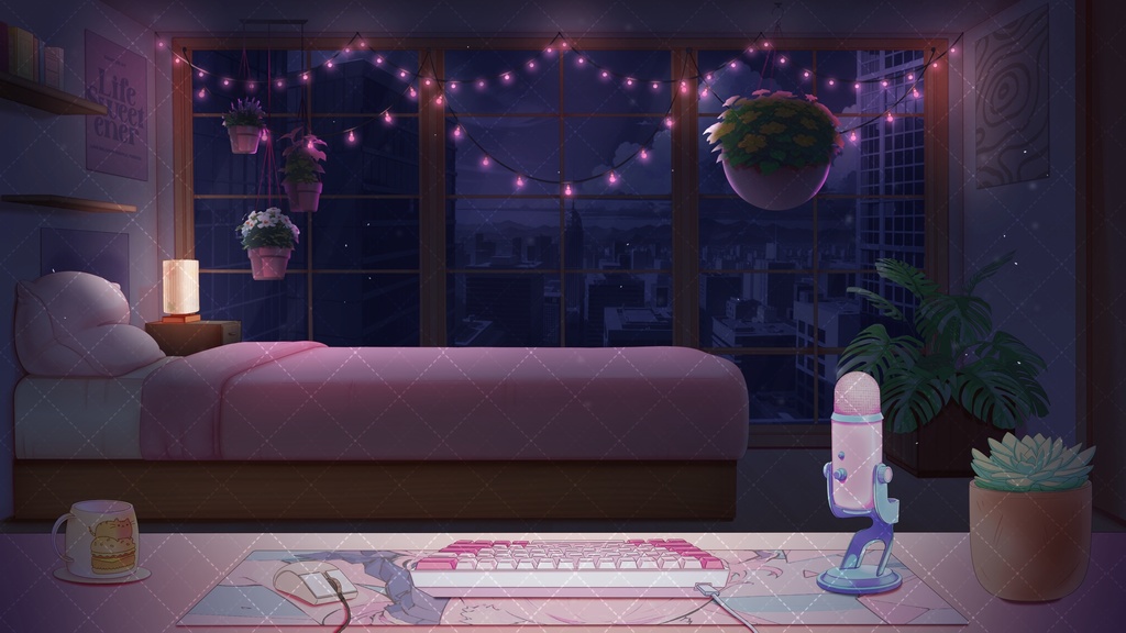 Vtuber Background | pink gamer girl aesthetic room Background for VTuber & PNGTuber, Youtube | Vtuber Assets | Vtuber Room | Twitch stream background