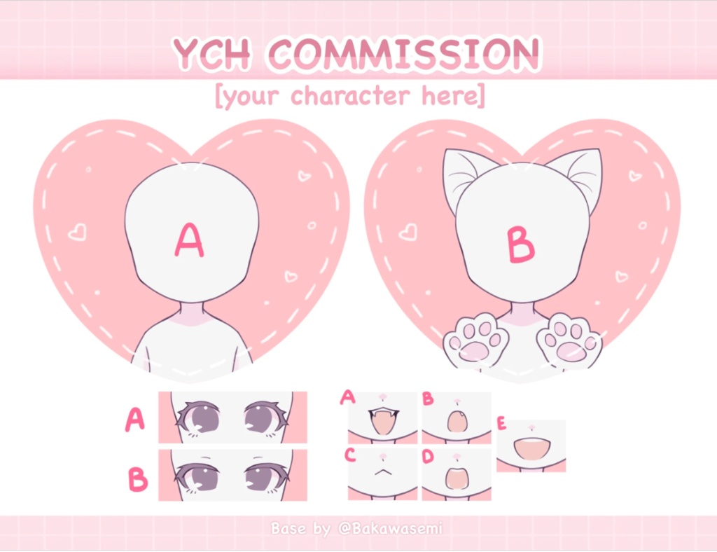 Customizable Character Commission / Kawaii Aesthetic / Custom Art / Premade / DIY / YCH