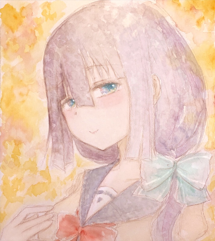  透明水彩 流し目東郷さん