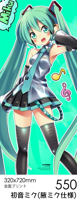 初音ミク フェイスタオルシリーズ:腋ミク/550 10th/578 Append/544 V3/439 V4X/569 NT/633