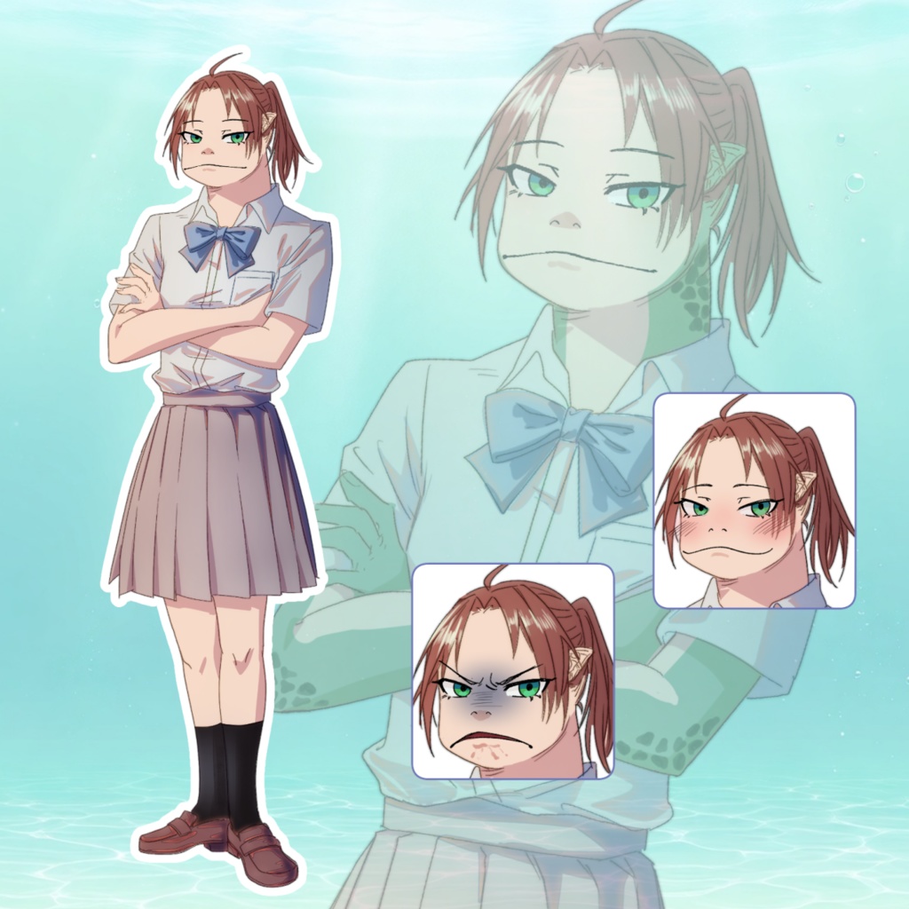 【無料立ち絵】謎種族のJK