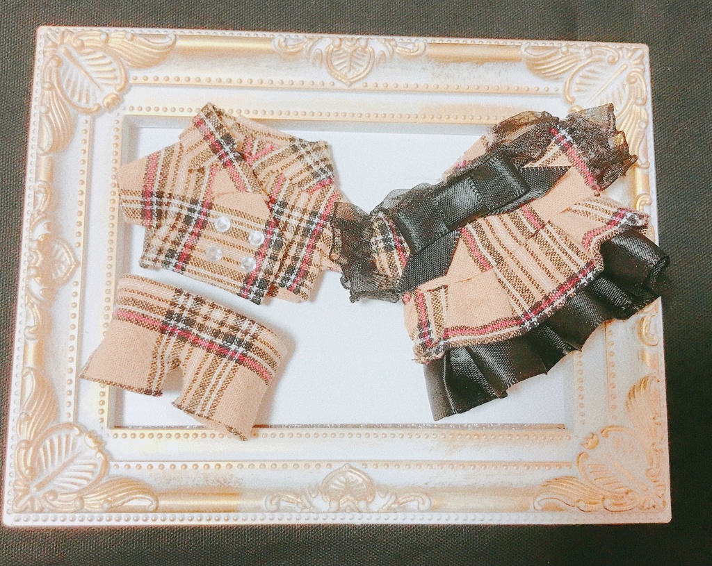 秋服　チェックワンピースとスーツのお揃いセット