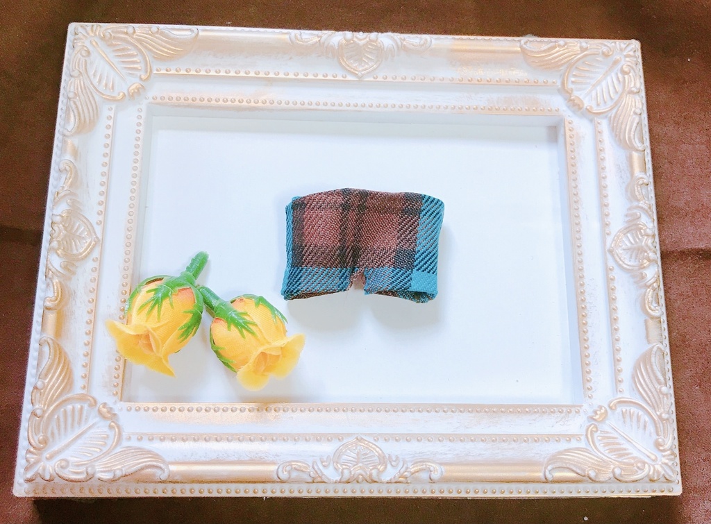 青チェックコート3点セット