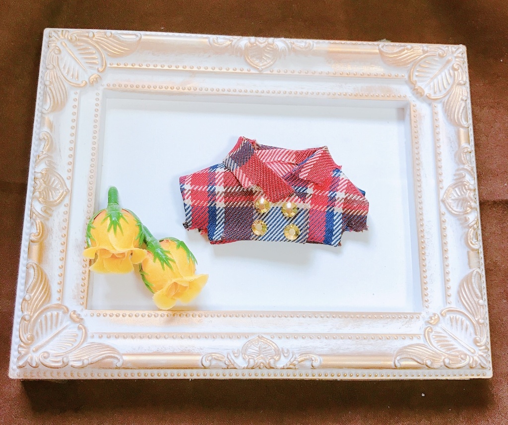 赤チェックコート3点セット