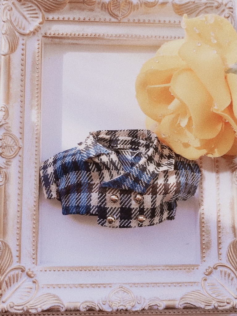 冬のチェックジャケット