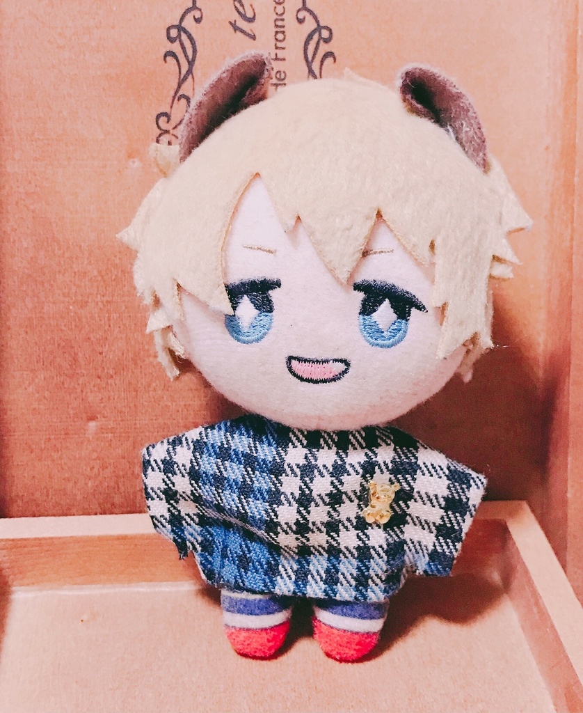 10、12cm用 緑チェックくまさんシャツ