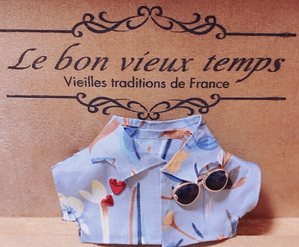 (再入荷)うきうきサングラスシャツ(10、12cmぬいちゃん用)