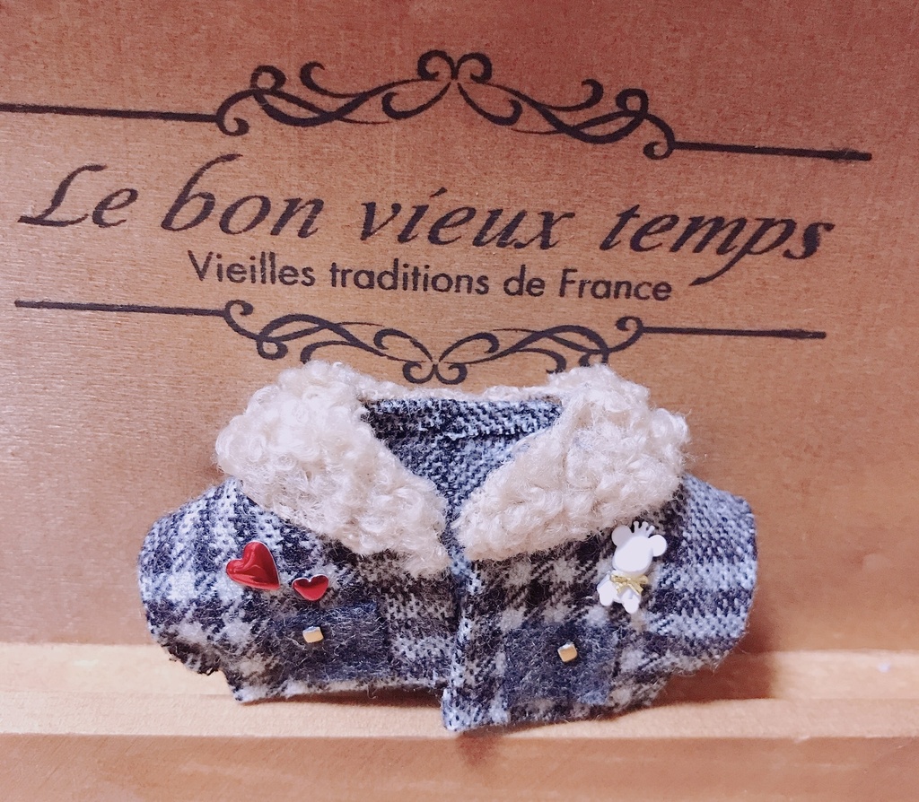 くまちゃんハートジャケット(10、12cmぬいちゃん向け)